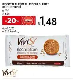 Bennet Biscotti ai cereali ricchi di fibre bennet VIVISÌ offerta