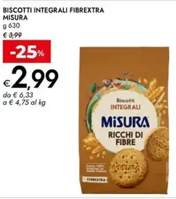 Bennet Biscotti integrali fibrextra MISURA offerta