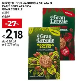 Bennet Biscotti con mandorla salata o caffè 100% arabica GRAN CEREALE offerta