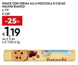 Bennet Snack con crema alla nocciola e cacao MULINO BIANCO offerta