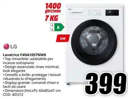 MediaWorld LG Lavatrice F4NA10S7NWK offerta