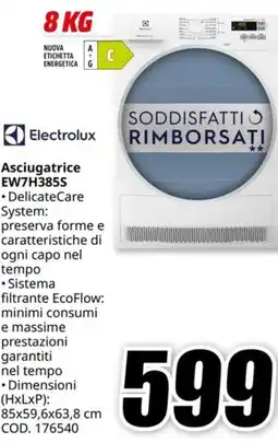 MediaWorld ELECTROLUX Asciugatrice EW7H385S offerta