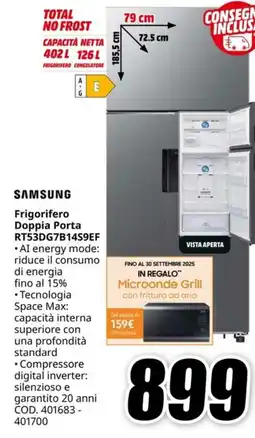 MediaWorld SAMSUNG Frigorifero Doppia Porta RT53DG7B14S9EF offerta