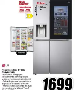 MediaWorld LG Frigorifero Side By Side GSGV80PYLD offerta