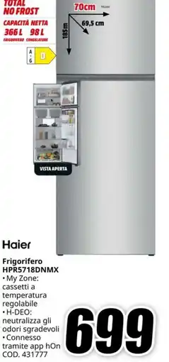 MediaWorld HAIER Frigorifero HPR5718DNMX offerta
