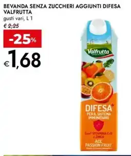 Bennet Bevanda senza zuccheri aggiunti difesa VALFRUTTA offerta