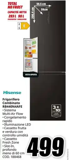 MediaWorld HISENSE Frigorifero Combinato RB440N4AFE offerta