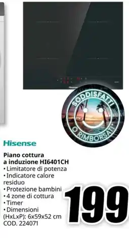 MediaWorld HISENSE Piano cottura a induzione HI6401CH offerta