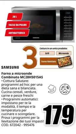 MediaWorld SAMSUNG Forno a microonde Combinato MC28H5015AS offerta