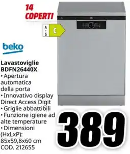 MediaWorld BEKO Lavastoviglie BDFN26440X offerta