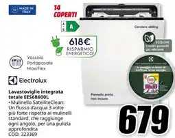 MediaWorld ELECTROLUX Lavastoviglie integrata totale EES68600L offerta