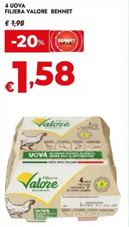 Bennet 4 uova filiera VALORE BENNET offerta