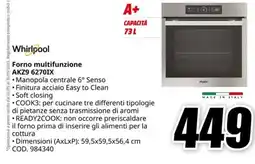 MediaWorld WHIRLPOOL Forno multifunzione AKZ9 62701X offerta