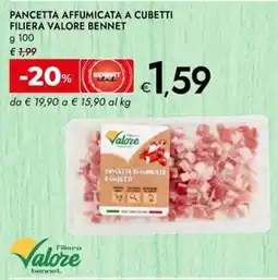 Bennet Pancetta affumicata a cubetti filiera VALORE BENNET offerta