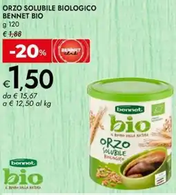 Bennet Orzo solubile biologico BENNET BIO offerta