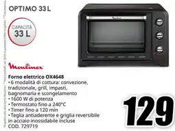 MediaWorld MOULINEX Forno elettrico OX4648 offerta