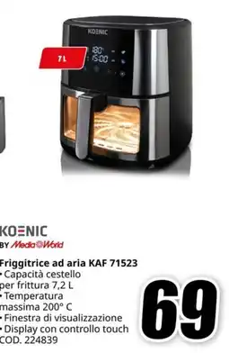 MediaWorld KOENIC Friggitrice ad aria KAF 71523 offerta