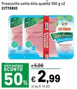 Iper La Grande Prosciutto cotto Alta qualità CITTERIO offerta