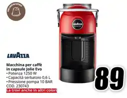 MediaWorld LAVAZZA Macchina per caffè in capsule Jolie Evo offerta