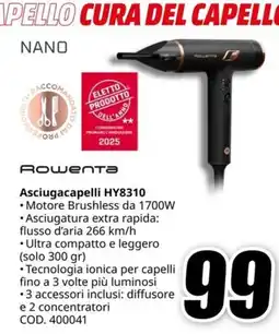 MediaWorld ROWENTA Asciugacapelli HY8310 offerta