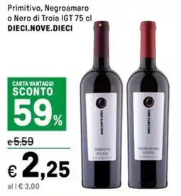 Iper La Grande Primitivo, Negroamaro o Nero di Troia IGT DIECI.NOVE.DIECI offerta