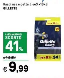 Iper La Grande Rasoi usa e getta Blue3 x16+8 GILLETTE offerta