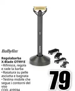 MediaWorld BABYLISS Regolabarba X-Blade OT991E offerta