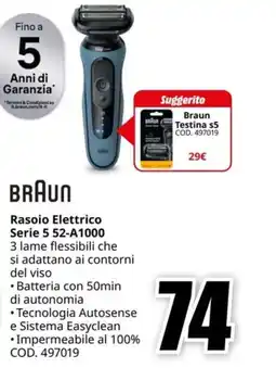 MediaWorld BRAUN Rasoio Elettrico Serie 5 52-A1000 offerta