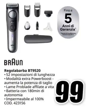 MediaWorld BRAUN Regolabarba BT9520 offerta