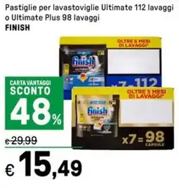 Iper La Grande Pastiglie per lavastoviglie Ultimate o Ultimate Plus FINISH offerta