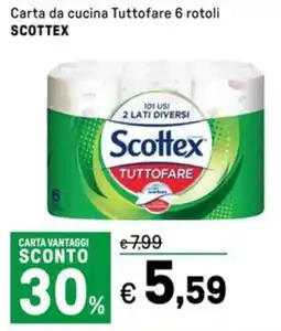 Iper La Grande Carta da cucina Tuttofare 6 rotoli SCOTTEX offerta