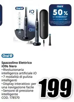 MediaWorld ORAL B Spazzolino Elettrico i09s Nero offerta