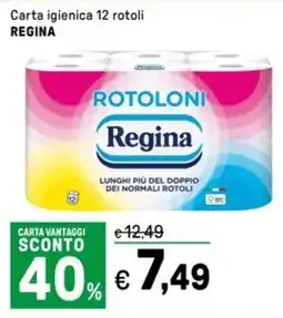 Iper La Grande Carta igienica 12 rotoli REGINA offerta