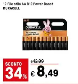 Iper La Grande 12 Pile stilo AA B12 Power Boost DURACELL offerta