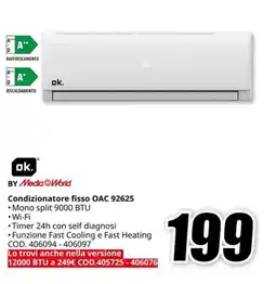 MediaWorld OK Condizionatore fisso OAC 92625 offerta