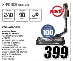 MediaWorld ROWENTA Aspirapolvere senza fili RH9B74 offerta