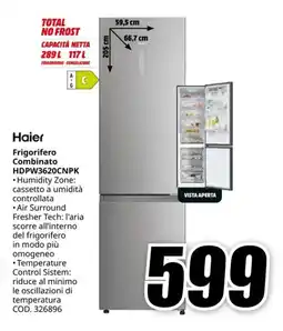MediaWorld HAIER Frigorifero Combinato HDPW3620CNPK offerta