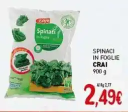 Crai Spinaci in foglie CRAI offerta