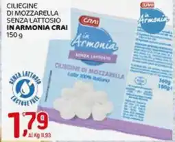 Crai Ciliegine di mozzarella senza lattosio in armonia CRAI offerta