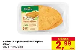 Eurospar Cotoletta suprema di filetti di pollo Fileni offerta
