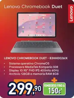 Unieuro LENOVO CHROMEBOOK DUET - 83HH0026IX offerta