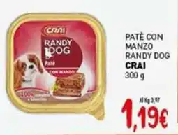 Crai Patè con manzo randy dog CRAI offerta