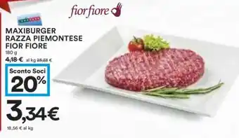 Coop Superstore Maxiburger razza piemontese FIOR FIORE offerta