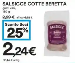 Coop Superstore Salsicce cotte BERETTA offerta