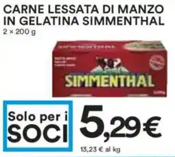 Coop Superstore Carne lessata di manzo in gelatina SIMMENTHAL offerta