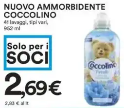 Coop Superstore Nuovo ammorbidente COCCOLINO offerta