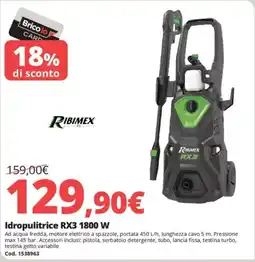 Brico Io RIBIMEX Idropulitrice RX3 1800 W offerta