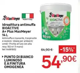 Leroy Merlin Idropittura antimuffa BIOACTIVE A+ Plus MaxMeyer offerta