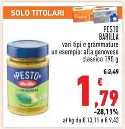 Conad Pesto Barilla offerta