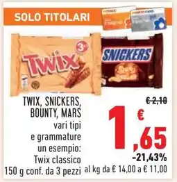 Conad TWIX, SNICKERS, BOUNTY, MARS offerta
